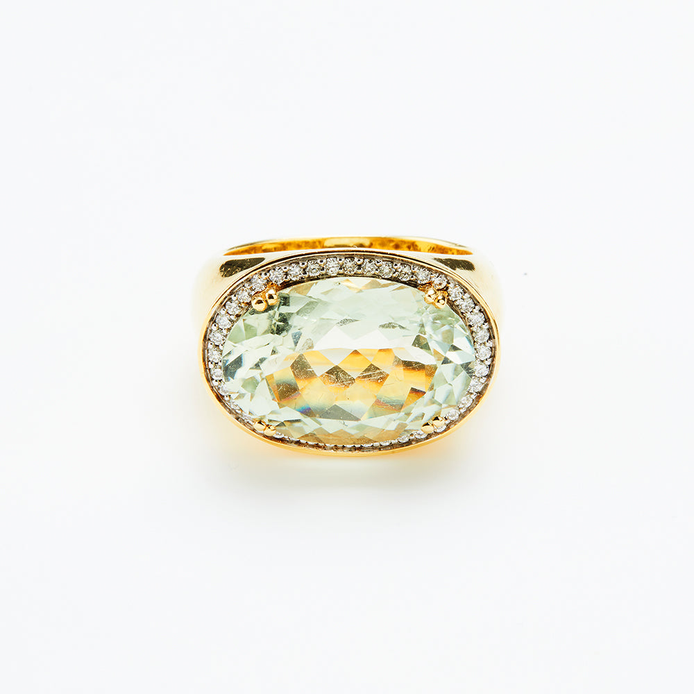 Green amethyst gold on sale ring