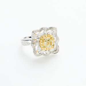 1st KA Lot 47 - Fancy Yellow Diamond Ring