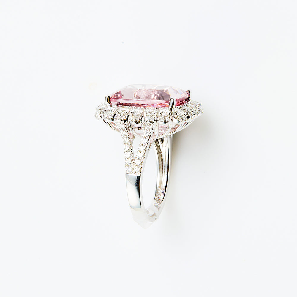 1st KA Lot 48 - Pink Morganite Diamond Ring