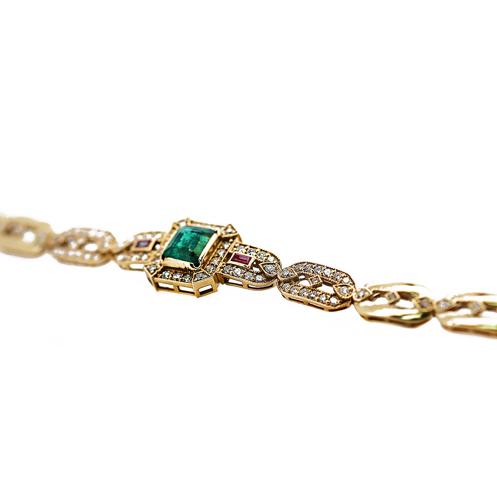 1st KA Lot 95 - Emerald and Diamond Bracelet